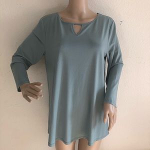 This is a bluish gray Preston&York blouse.